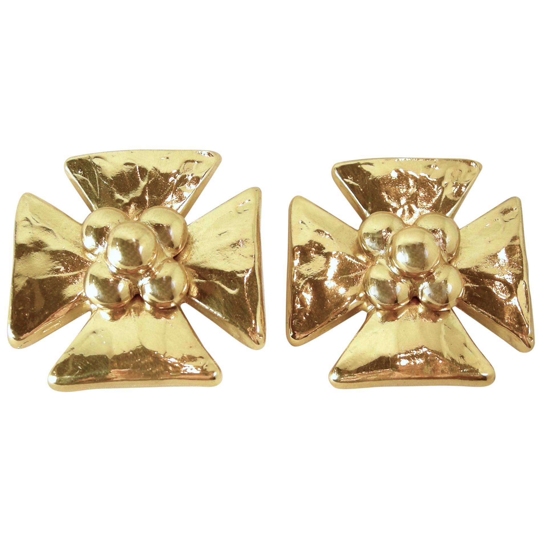 Vintage 1980s Yves Saint Laurent Massive Earrings