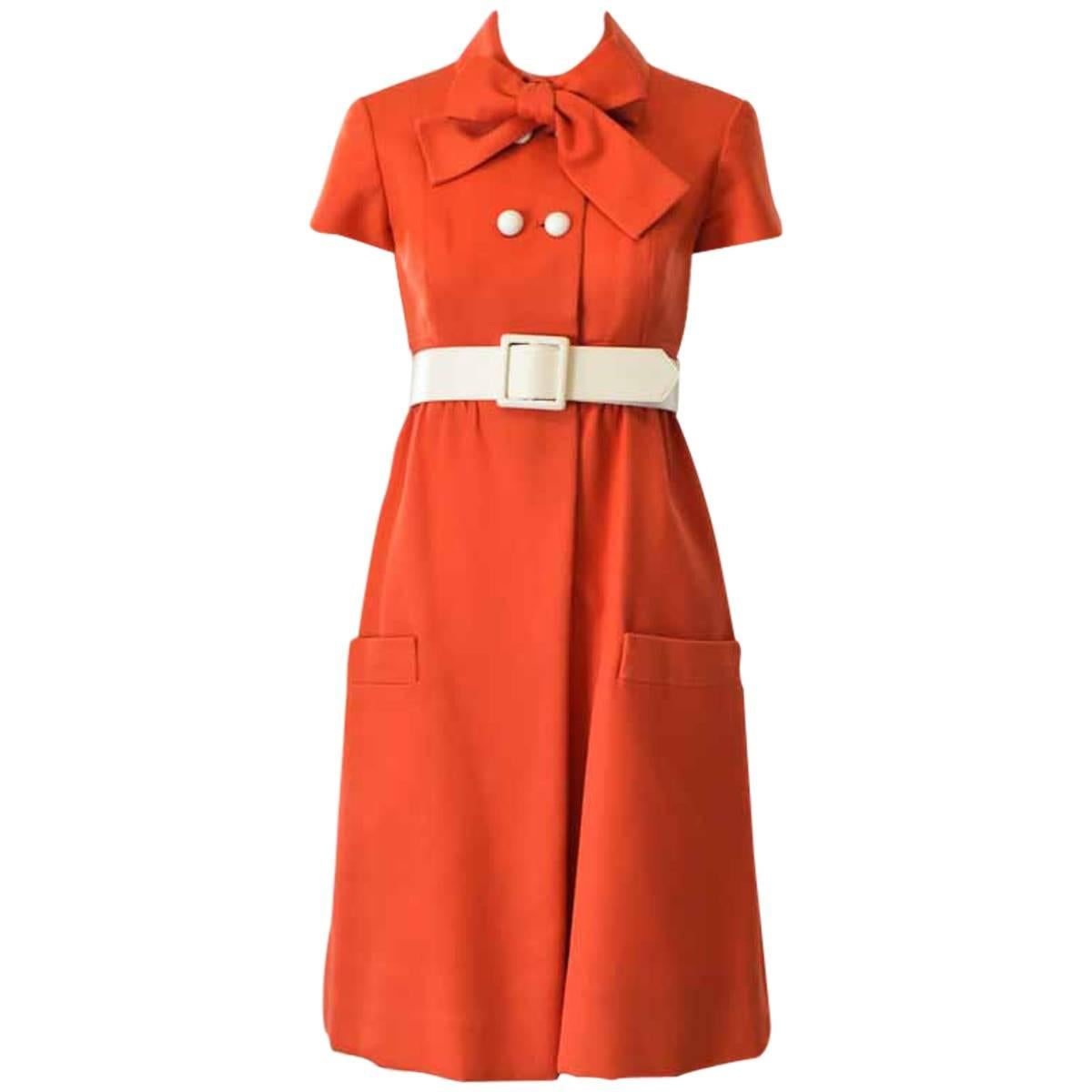 1960s Geoffrey Beene Red Dress