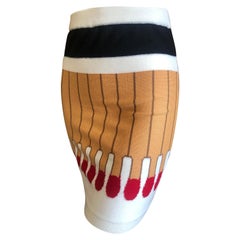 Moschino Couture 1990 Museum Exhibited "Matches" Inartsia Mini Skirt 