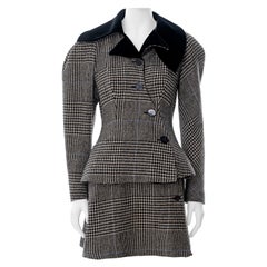 Vivienne Westwood grey houndstooth check tweed skirt suit, fw 1996