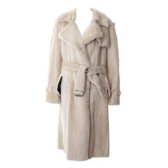 Used Gucci by Tom Ford white mink fur trench coat, fw 1998