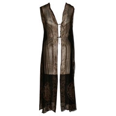 Antique Mariano Fortuny Gauze Sleeveless Coat Vest