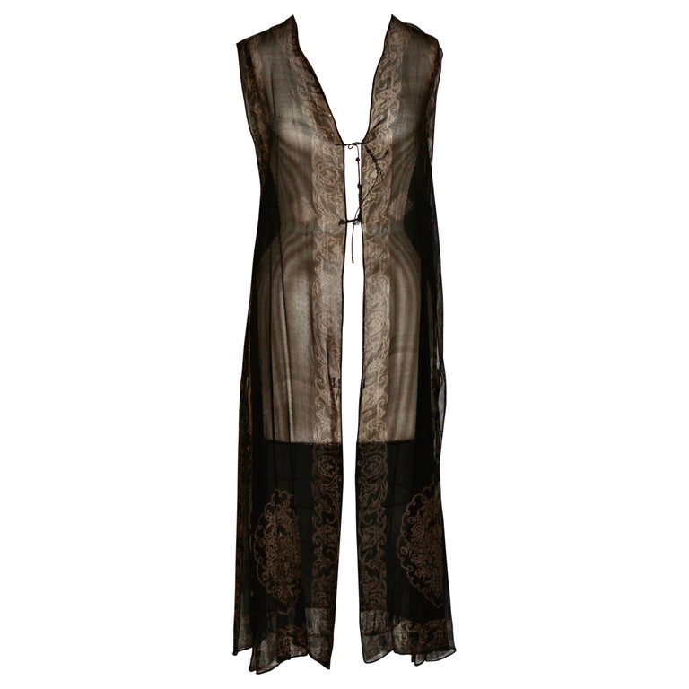 Mariano Fortuny Gauze Sleeveless Coat Vest For Sale at 1stDibs