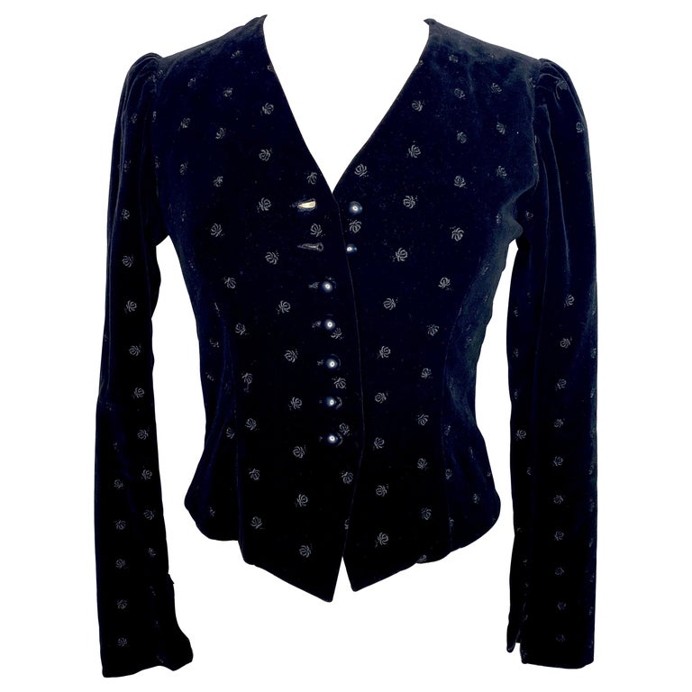 Yves saint Laurent rive gauche short velvet jacket circa 70 For Sale at  1stDibs