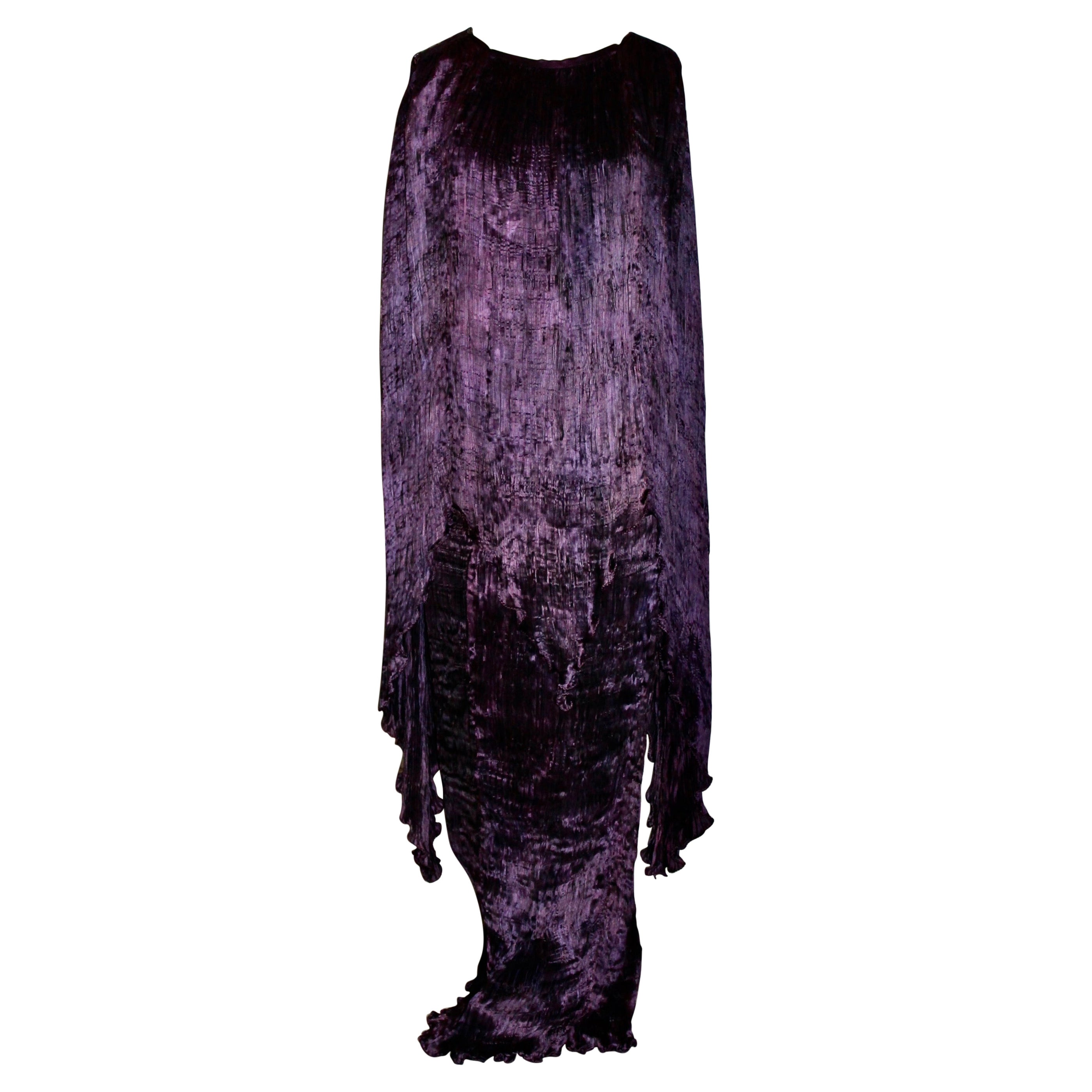 Patricia Lester Purple "Fortuny" Pleated Skirt and Top For Sale
