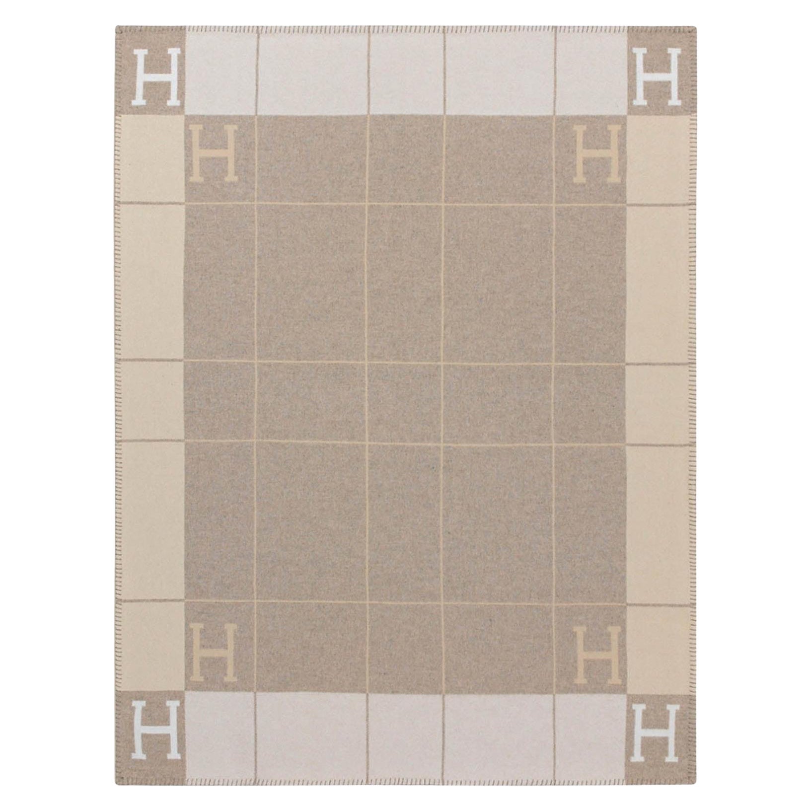 Hermes Decke Avalon I Signature H Coco und Camomille Kuscheldecke