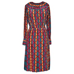 YSL Yves Saint Laurent 1970's Rive Gauche Silk Day Dress