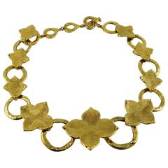 Yves Saint Laurent YSL Vintage Abstract Flower Necklace 3
