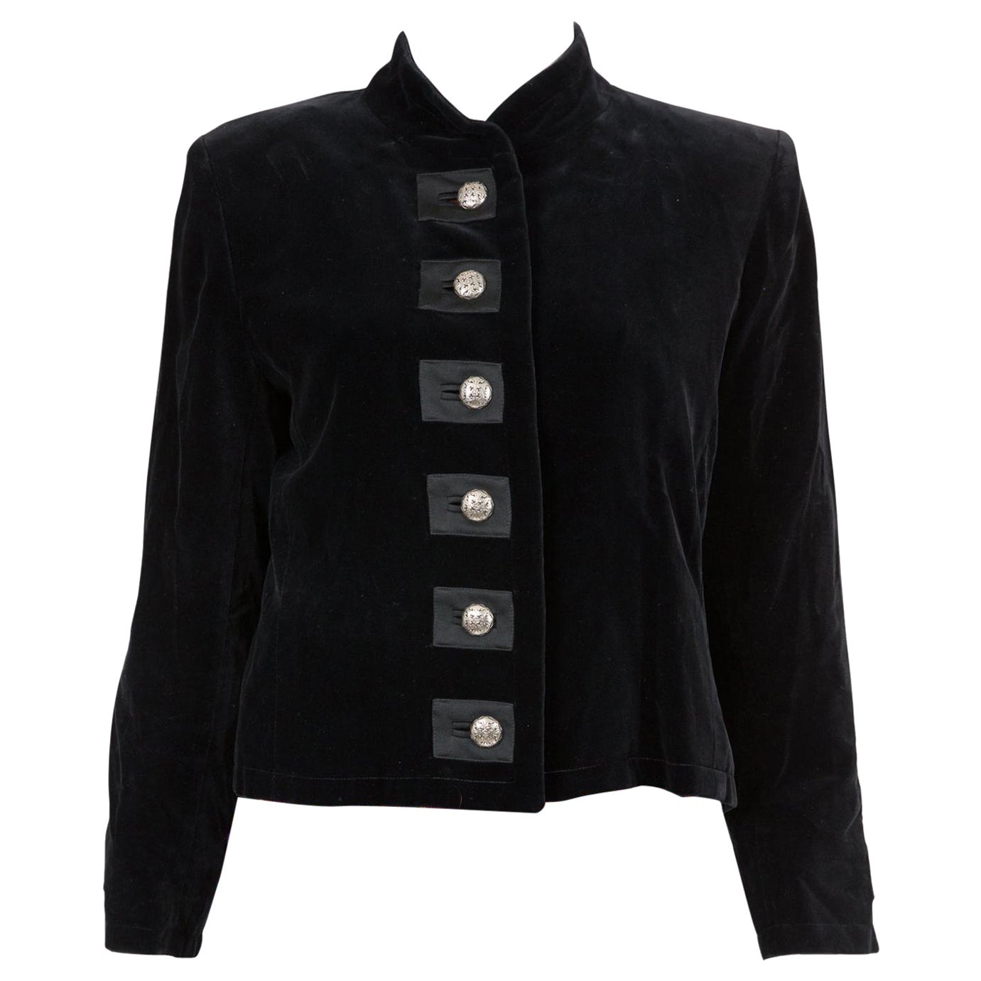 Iconic 1991s Yves Saint Laurent YSL Black Velvet Evening Jacket