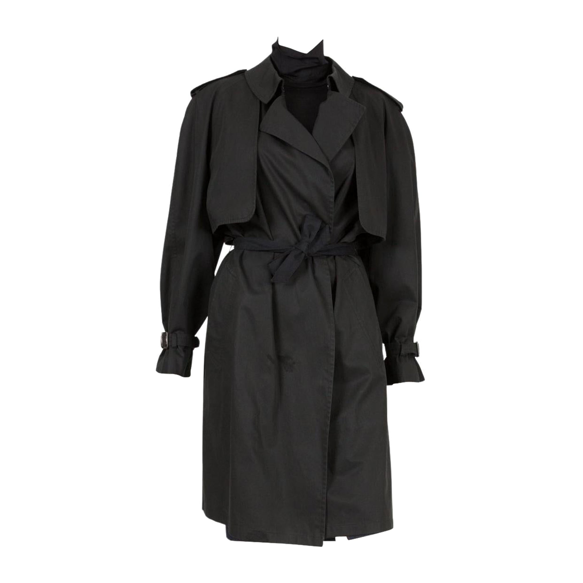 2003, Hermes by Margiela Black Trench Coat For Sale