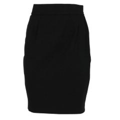 80s Thierry Mugler Vintage black wool pencil skirt