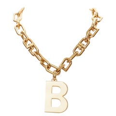 new BALENCIAGA Demna Big B Chain pendant gold chunky chain statement necklace