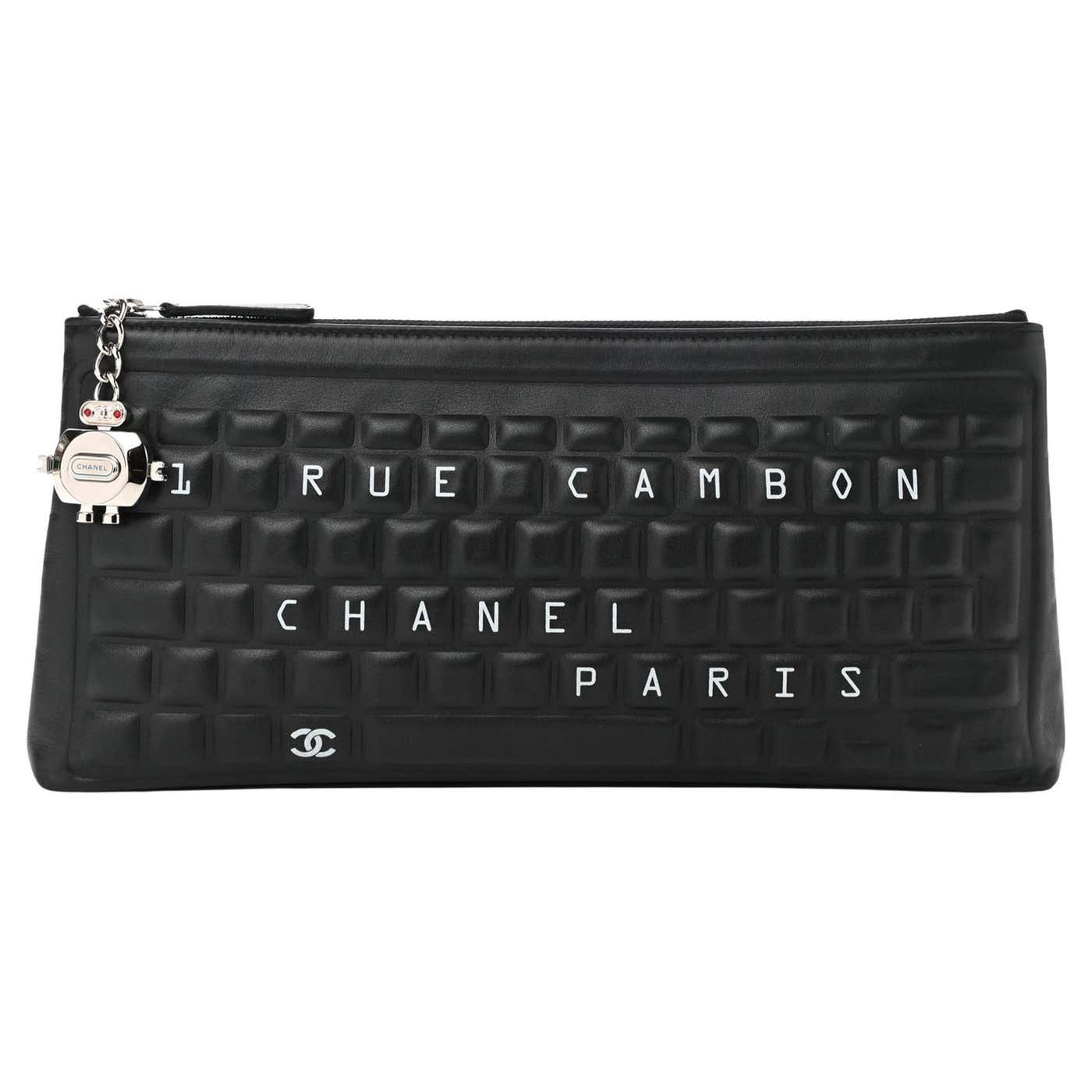 Chanel Keyboard Computer Chanel Iconic Novelty Keyboard Black Lambskin Clutch Minaudière For ...