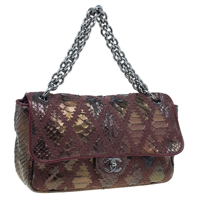 Chanel Vintage Rare Handbag Clutch Exotic Tote and Metallic Bronze