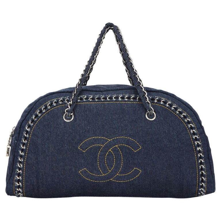 CHANEL Lambskin Chevron Quilted Small Trendy CC Flap Dual Handle Bag Blue  472570