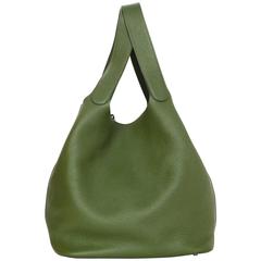 Hermes Olive Green Clemence Leather XL Picotin Lock TGM Bag PHW rt. $3,675
