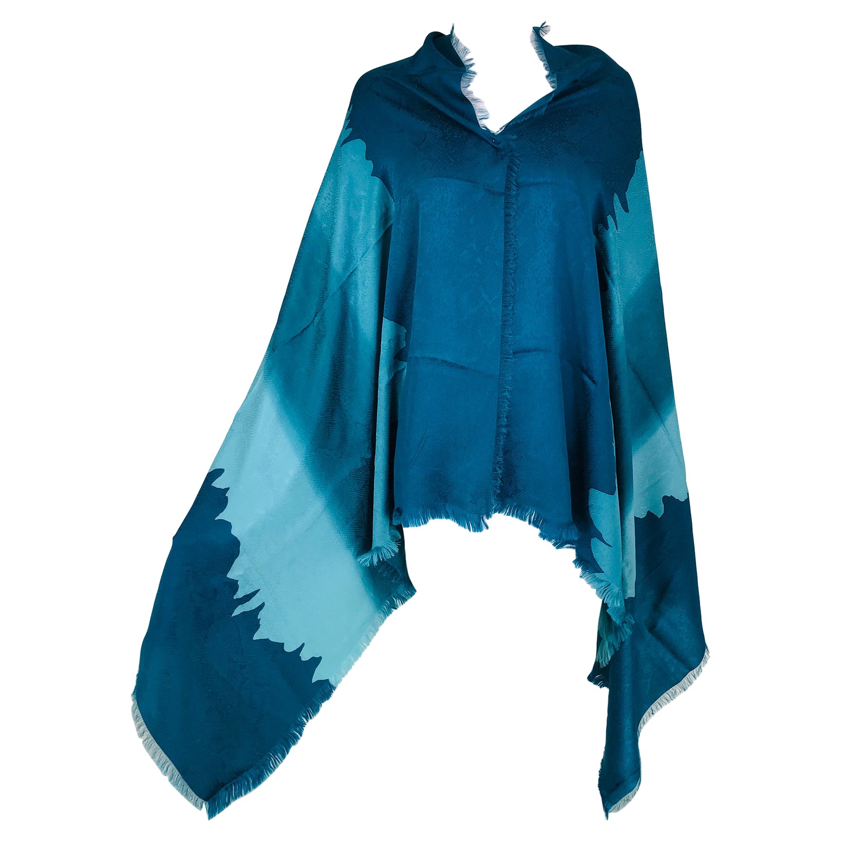Yves Saint Laurent Rive Gauche X Long Rectangle Textured Silk Scarf/Shawl