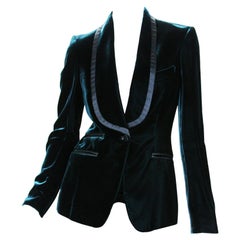 Tom Ford for Gucci F/W 2004 Runway Velvet Emerald Green Tuxedo Jacket 38 and 40