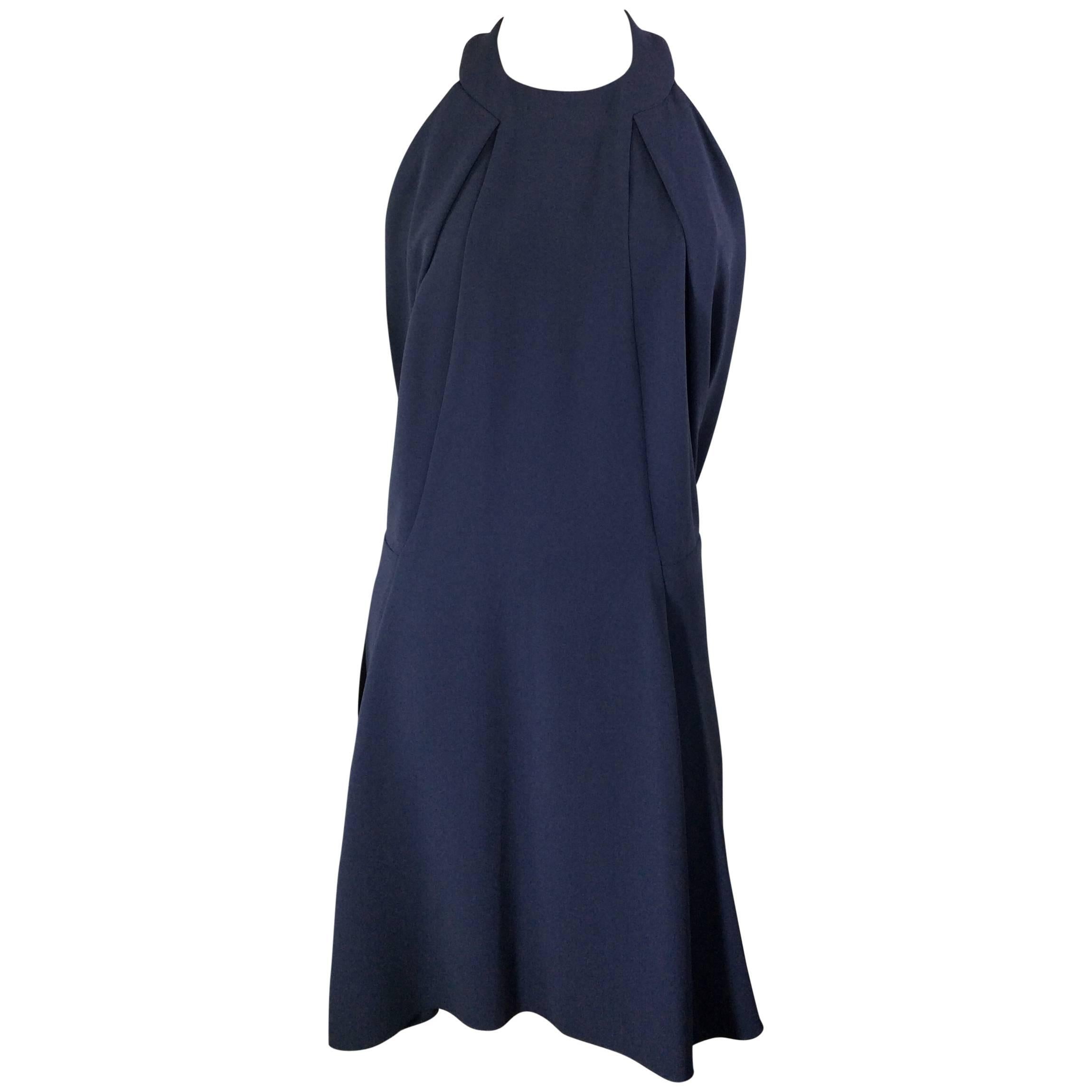 Balenciaga Slate Open Back High Neck Dress