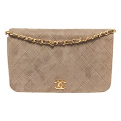 Chanel Quilted Khaki Canvas Mini Flap Bag