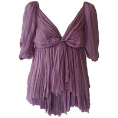 Alberta Ferretti Purple Layered Silk Top (42 ITL)
