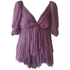 Alberta Ferretti Purple Layered Silk Top (42 ITL) 12