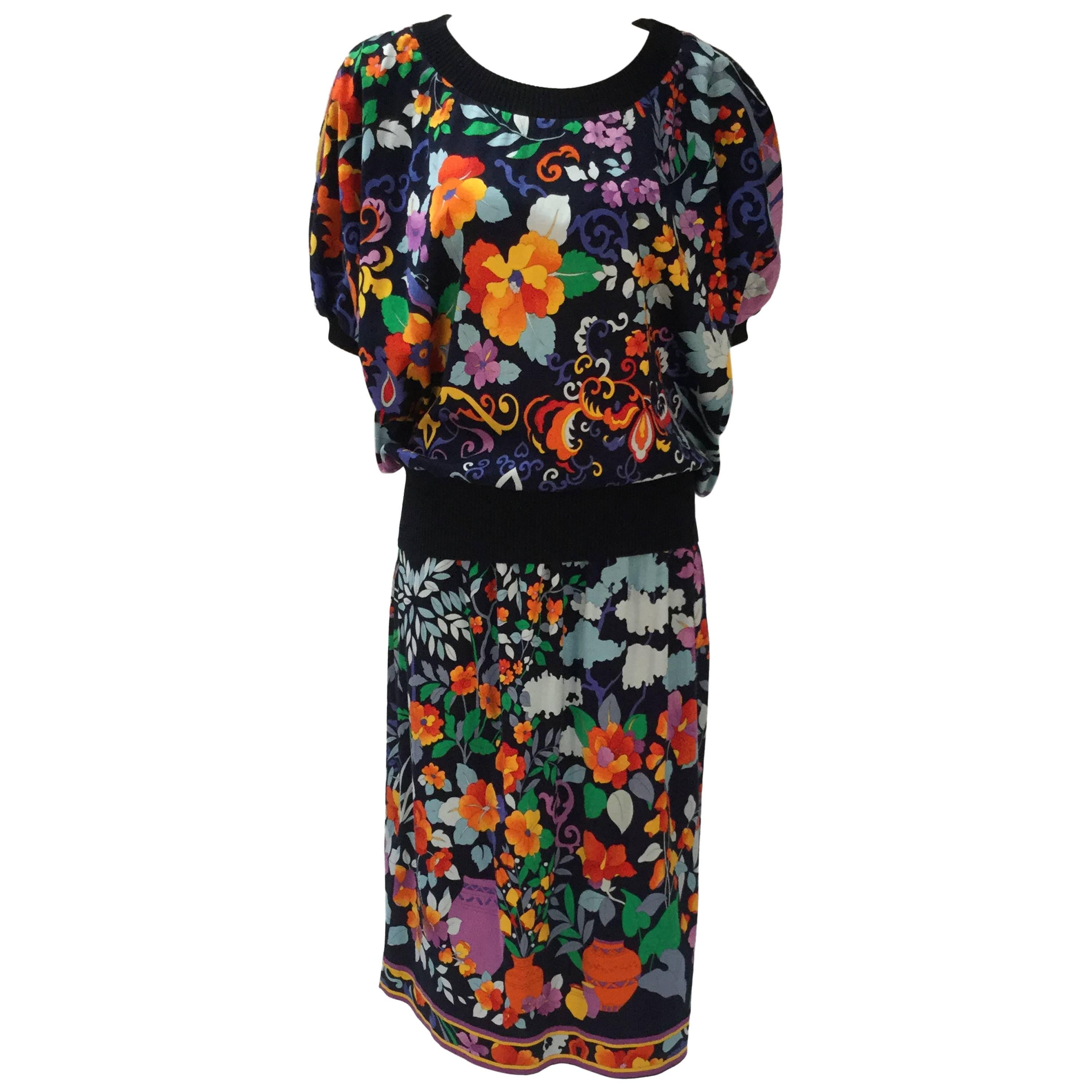 Classic 1980s Leonard Floral Print Pima Cotton Ensemble