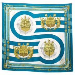 Hermes Chateaux d Arriere by J.Abadie Silk Scarf