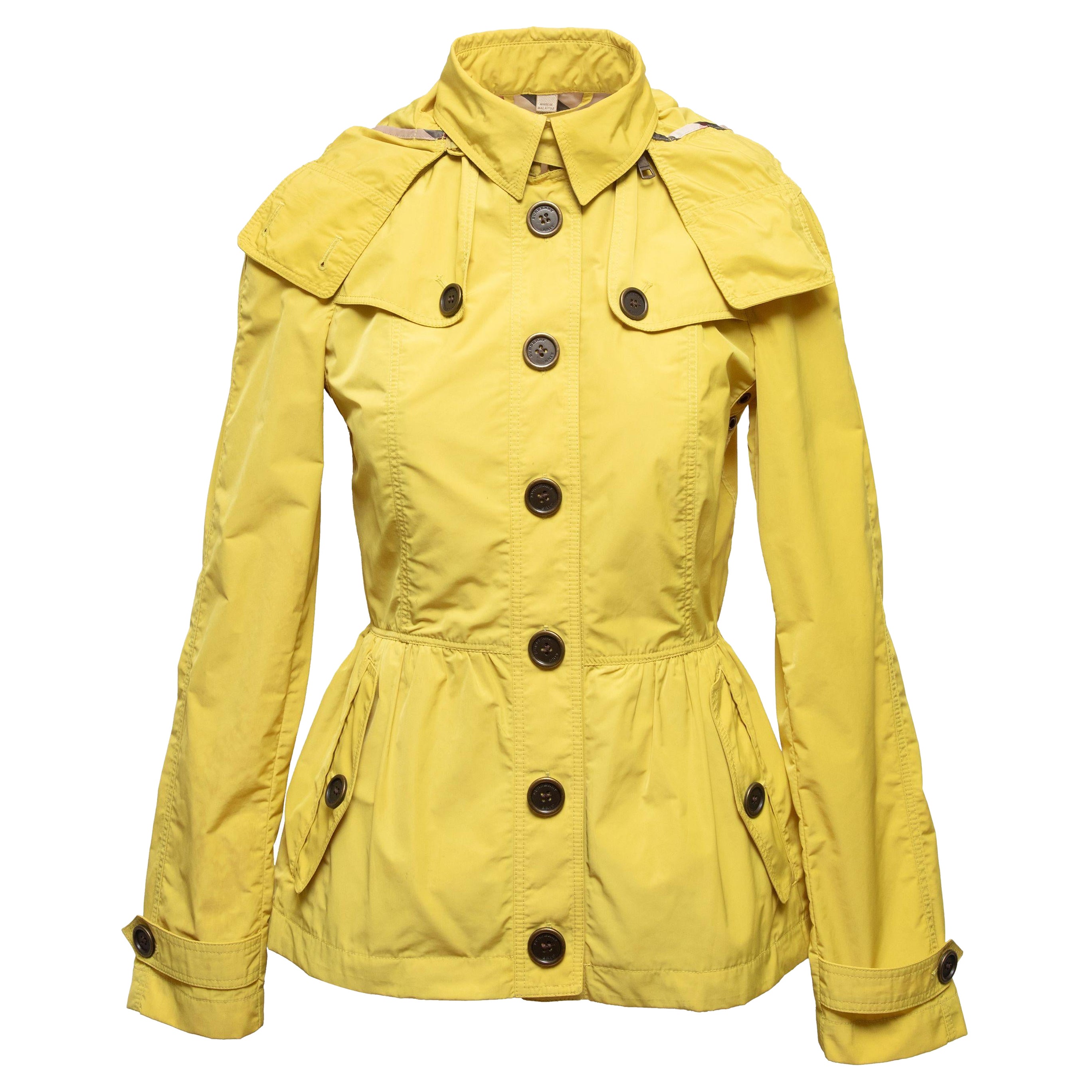 Burberry Brit Yellow Nylon Hooded Jacket