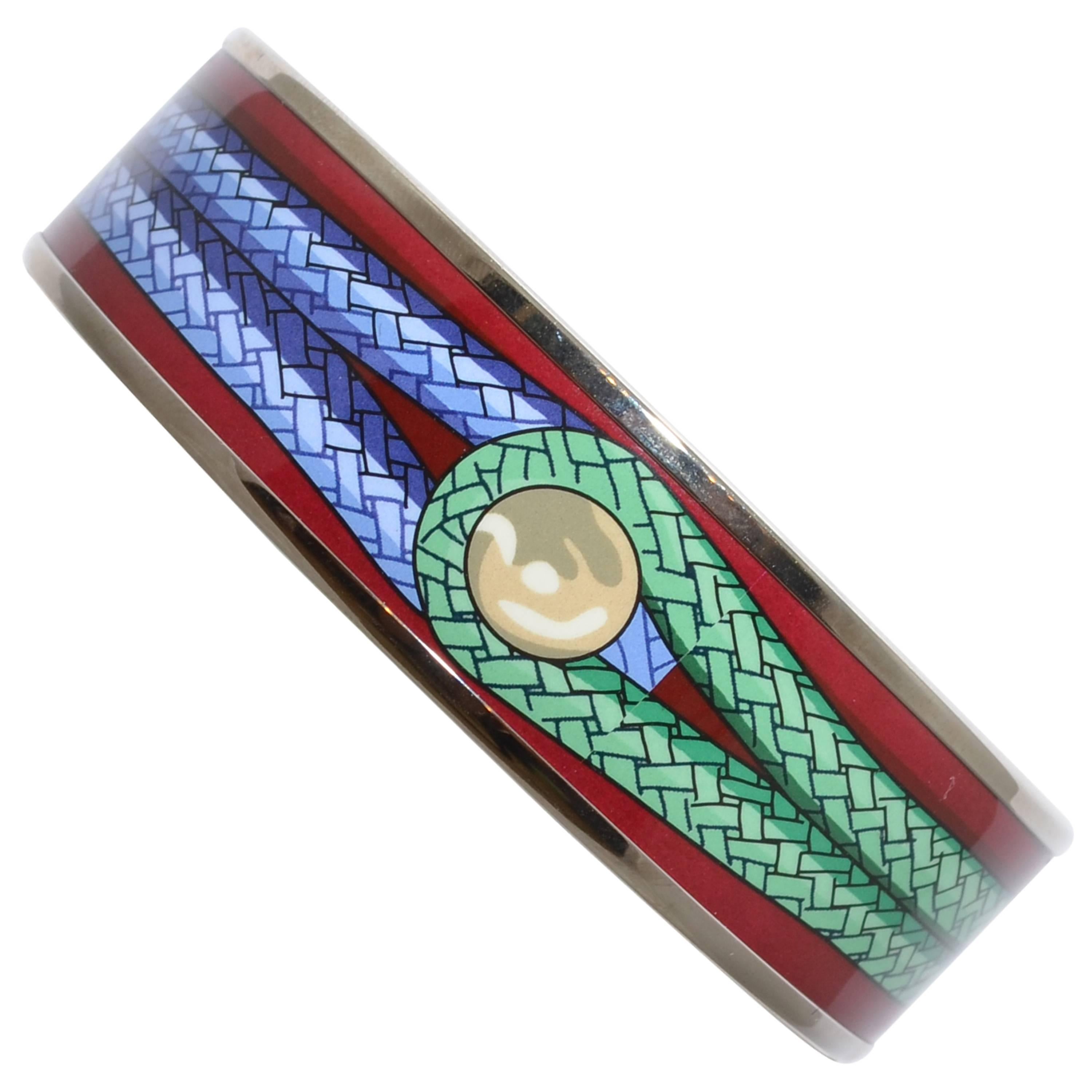 Hermes Paris Printed Enamel Bangle Small size 62