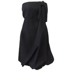 1980s Balenciaga Black Bubble Dress 