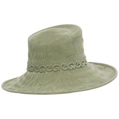 Philip Treacy Sage Green Wool Felt Lasercut Hat 3
