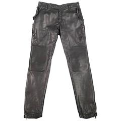 BURBERRY PRORSUM Leather Pants - Size 31 Distressd Black Quilted Motorcycle  at 1stDibs | burberry leather trousers, burberry prorsum trousers, burberry  leather pants