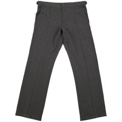 COMME des GARCONS Size 34 Men's Black on Black Wool Front Seam Dress Pants 2001