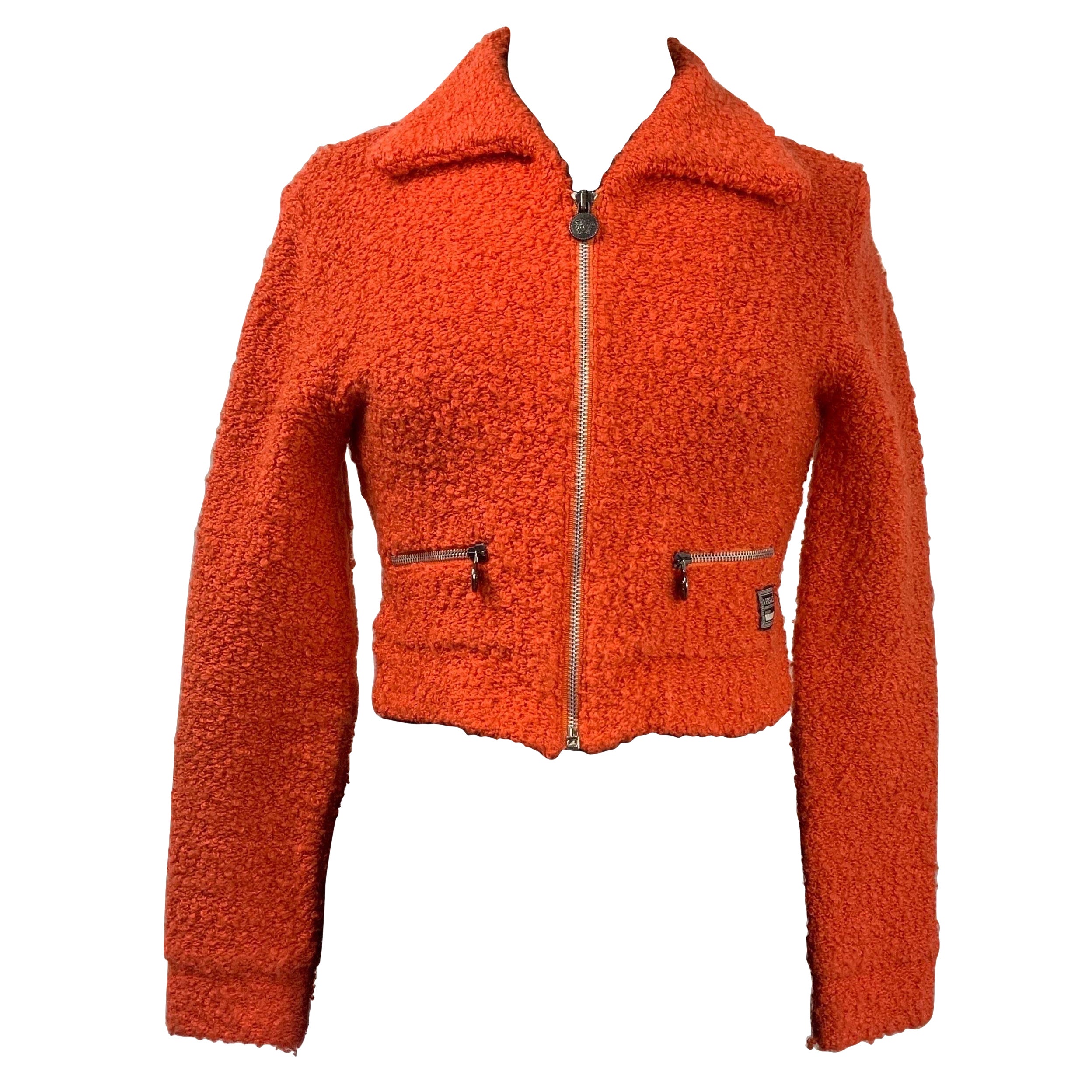 Versace Jeans Couture orange bouclè Jacket