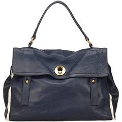YSL Navy Leather Muse Two Hand Bag 1
