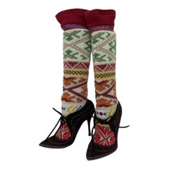 New Alexander McQueen F/W 2005 Norwegian Ethnic Knitted Boots