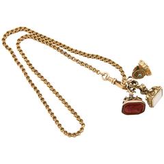 Victorian Gold Fob Necklace 
