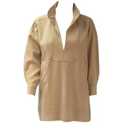 1990s Roberta di Camerino Tan Wool Tunic 1