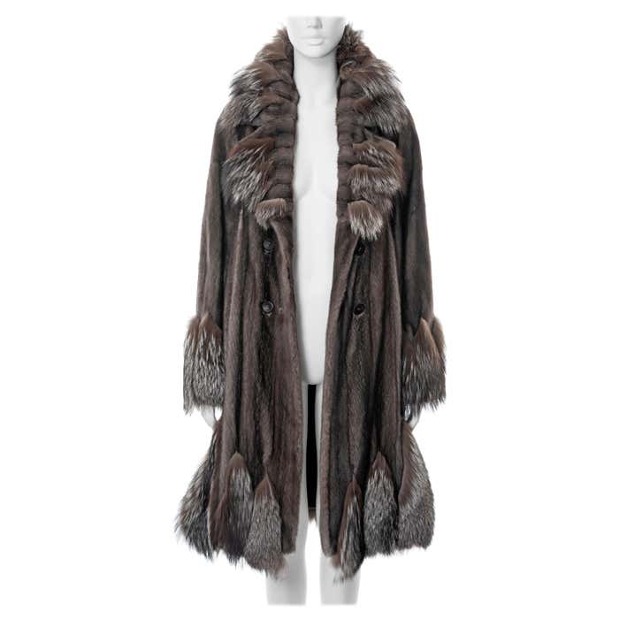 Christian Dior by John Galliano silverblue mink and silver fox fur coat ...