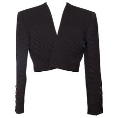 80s Yves Saint Laurent Rive Gauche Black Bolero Jacket 8