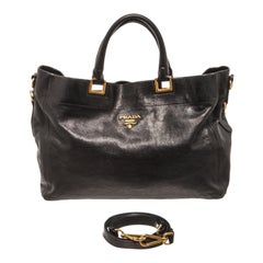 Prada Black Leather Shoulder Bag