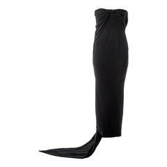 Balenciaga Haute Couture black silk crêpe evening dress with train, fw 1960