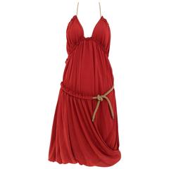 Yves Saint Laurent by Tom Ford red knit dress halter dress