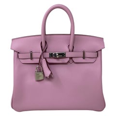 Hermes Birkin 25 Mauve Pink Bag 