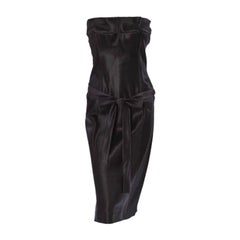 A/W 2001 VINTAGE TOM FORD for GUCCI BLACK STRAPLESS SATIN DRESS