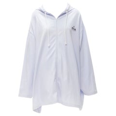 BALENCIAGA PE18 white light cotton oversized trapeze hoodie jacket XS
