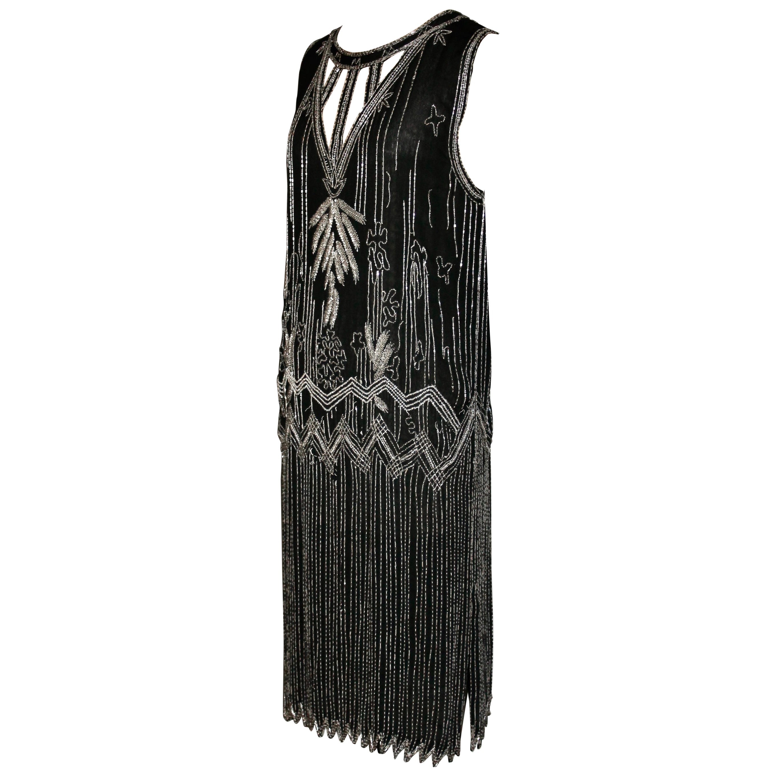 Art Deco 'Flapper' Beaded Cocktail Dress For Sale