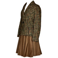 Vintage Chloe Paris Karl Lagerfeld Tweed Jacket & Pleated Skirt