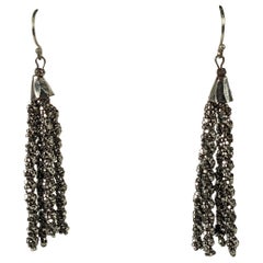 Antique Victorian Cut Steel Tassel Earrings